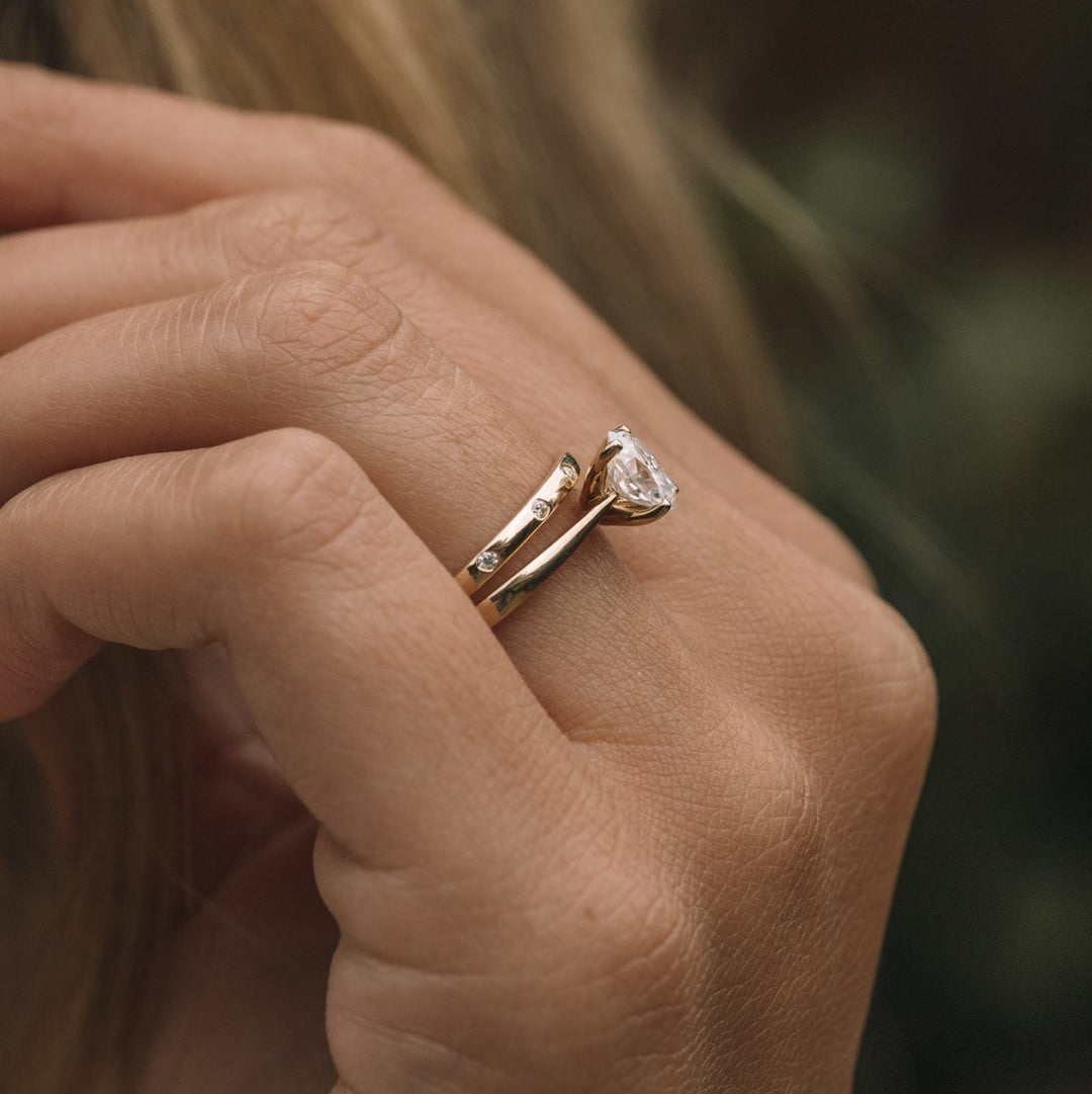 Oval cut Moissanite Engagement Ring