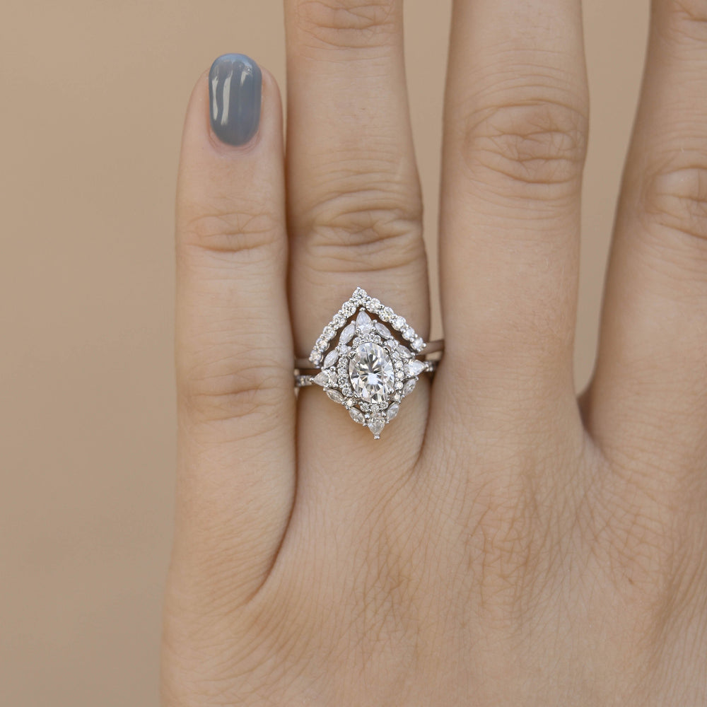 0.20ct Round Cut Moissanite Diamond Chevron Wedding Band