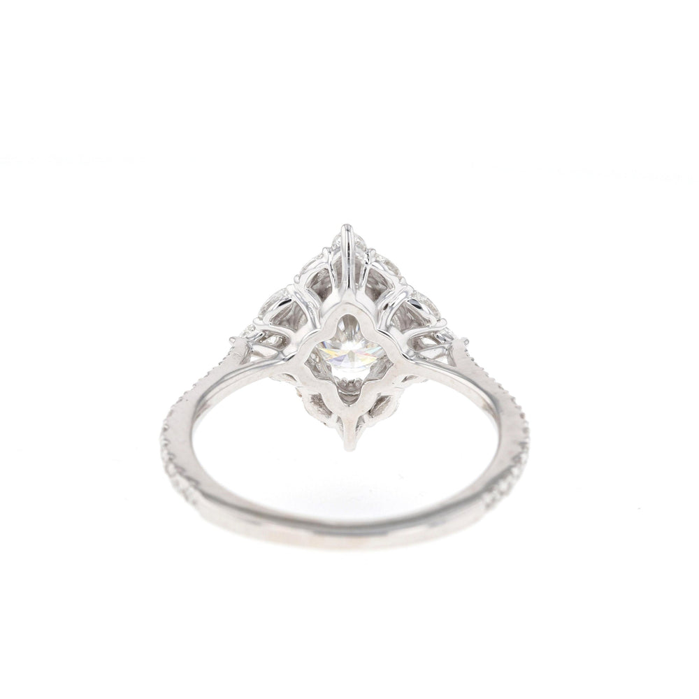 1.20CT Oval Cut Cluster Moissanite Diamond Engagement Ring