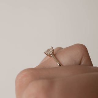 1.10ct Emerald Cut Cluster Moissanite Diamond Engagement Ring