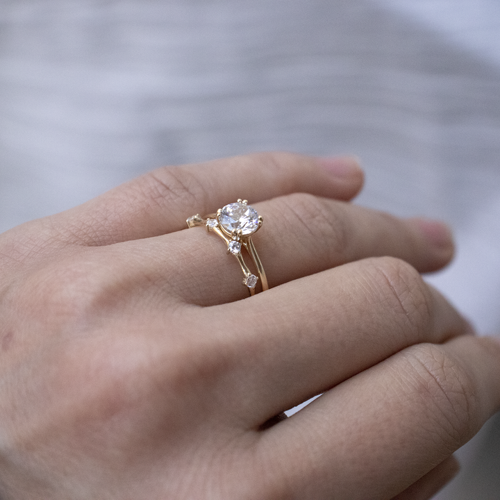 1.20 CT Round Cut Moissanite Engagement Ring