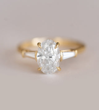 1.61CT Oval Cut 3 Stone Moissanite Diamond Engagement Ring