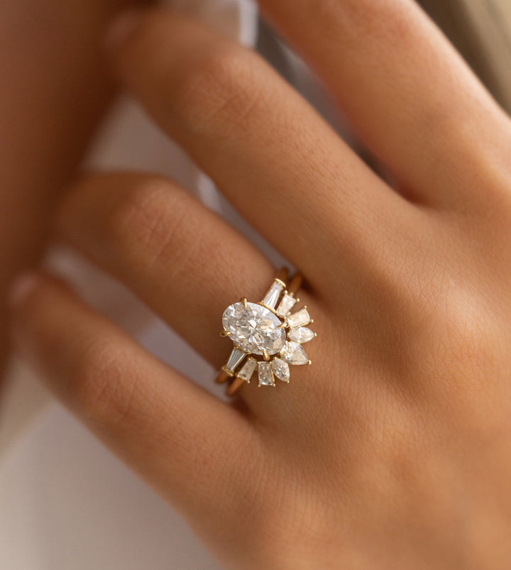 1.61CT Oval Cut 3 Stone Moissanite Diamond Engagement Ring