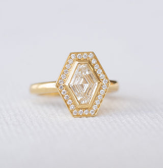 1.0CT Lozenge  Moissanite Diamond HaloEngagement Ring