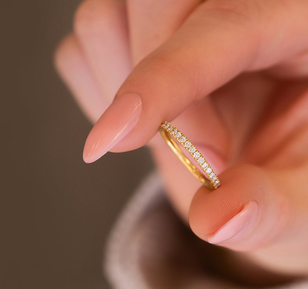 0.53ct Round Cut Moissanite Full Eternity Diamond Wedding Band