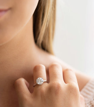 3.01CT Round Moissanite Solitaire Diamond Engagement Ring