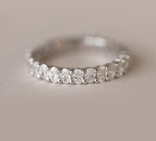 2.0ct Oval Cut Moissanite Bubble Diamond Wedding Ring