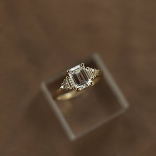 1.70CT Radiant Moissanite Cluster Diamond Engagement Ring