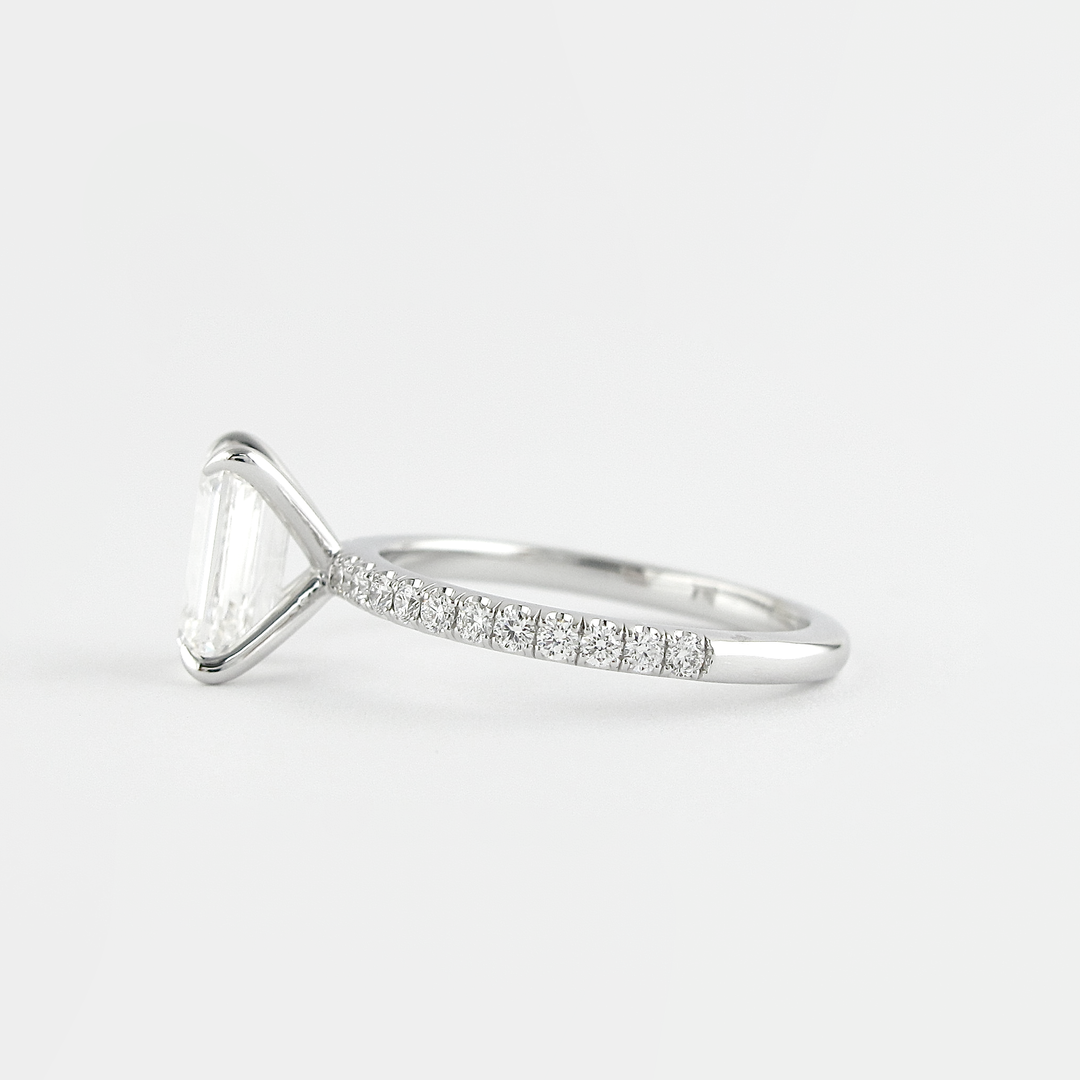 1.60CT Emerald Cut Moissanite Solitaire Engagement Ring