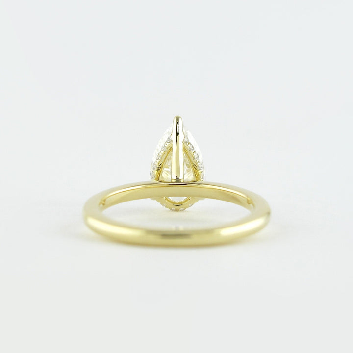 1.5 CT Pear Cut Hidden Halo Moissanite Engagement Ring