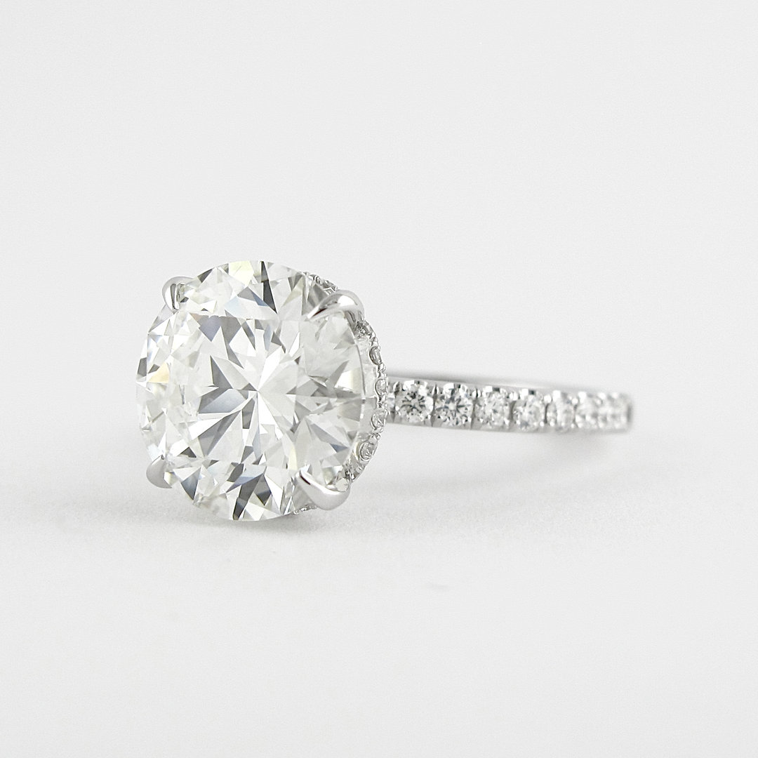 1.50CT Round Cut Hidden Halo Moissanite Diamond Engagement Ring