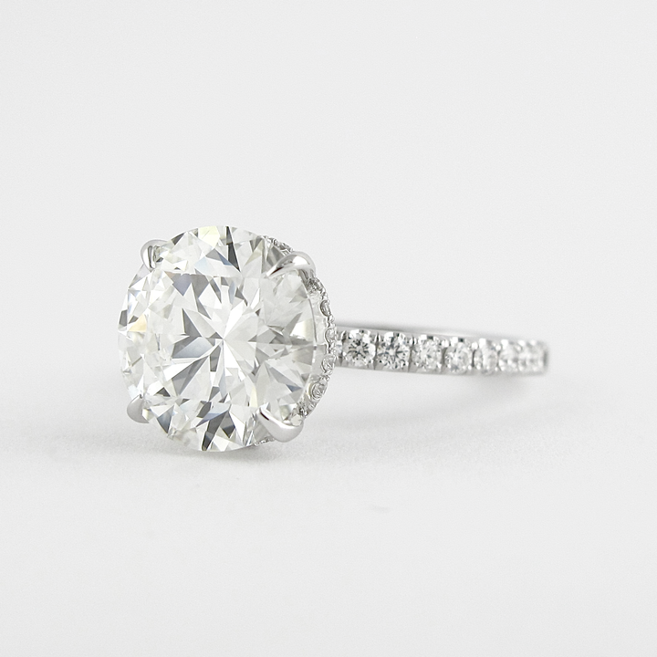 1.50CT Round Cut Hidden Halo Moissanite Diamond Engagement Ring