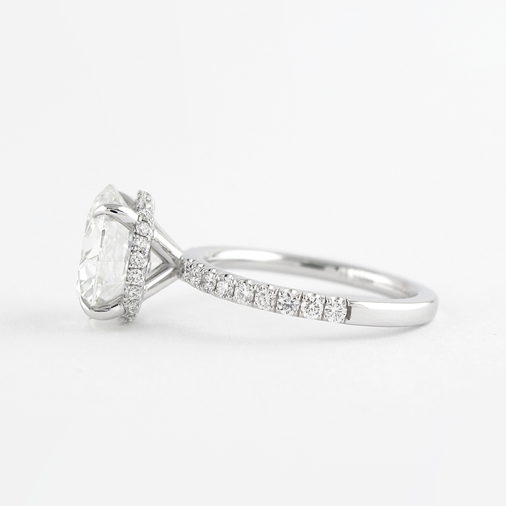 1.50CT Round Cut Hidden Halo Moissanite Diamond Engagement Ring