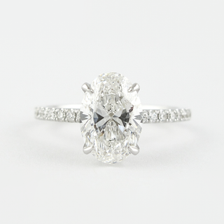 1.33 CT Oval Cut Hidden Halo Moissanite Engagement Ring
