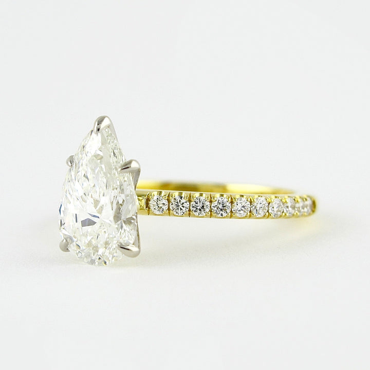 Pear Cut Moissanite Engagement Ring