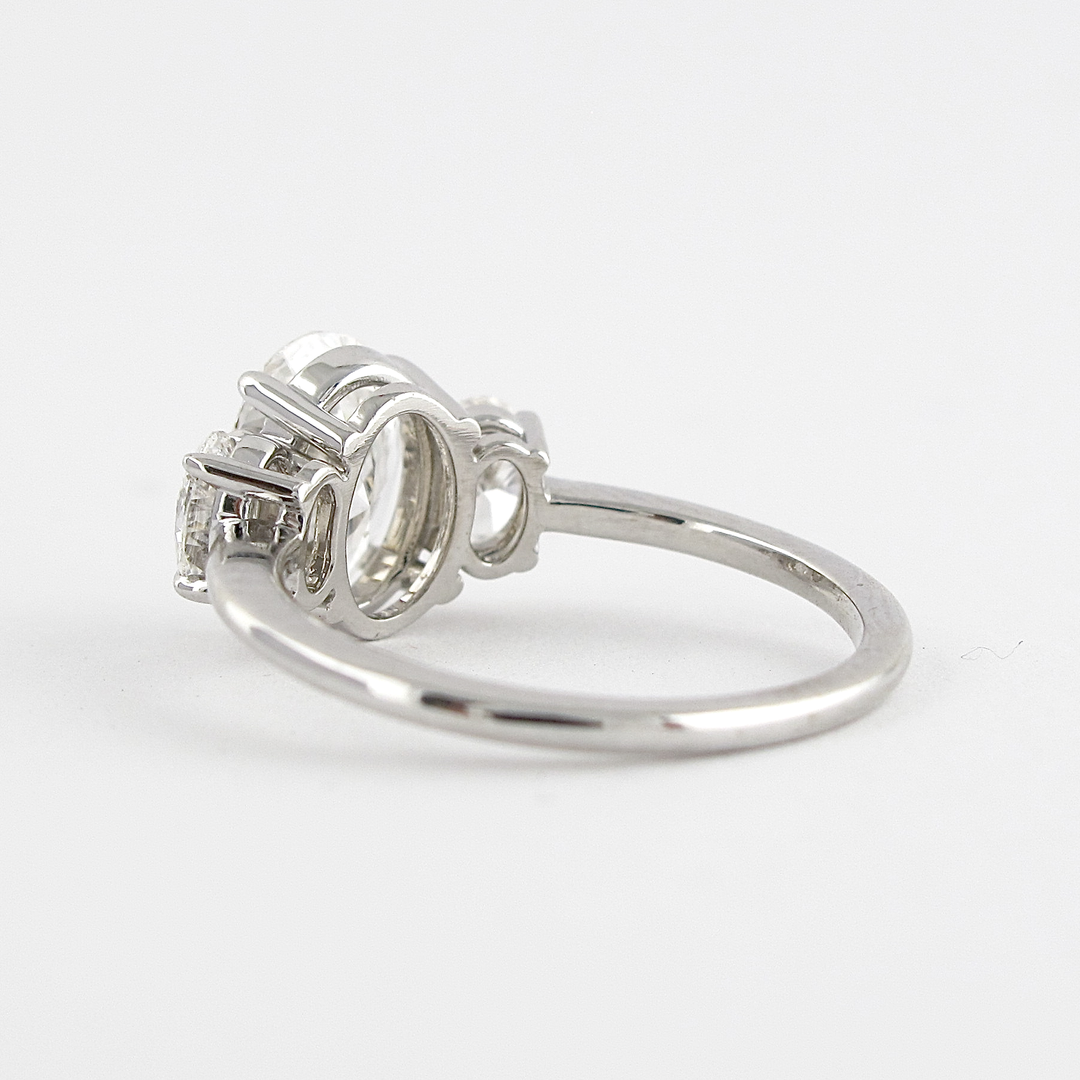 1.91CT Oval Cut Three Stone Moissanite Diamond Engagement Ring For Her