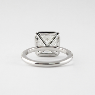 2.0CT Princess Cut Halo Moissanite Engagement Ring