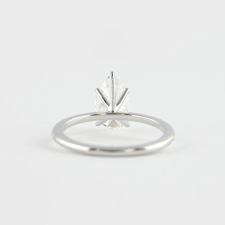 1.50CT Pear Cut 5 Prongs Moissanite Solitaire Engagement Ring