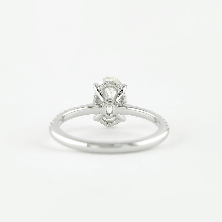 1.91 CT Oval Cut Hidden Halo Moissanite Engagement Ring