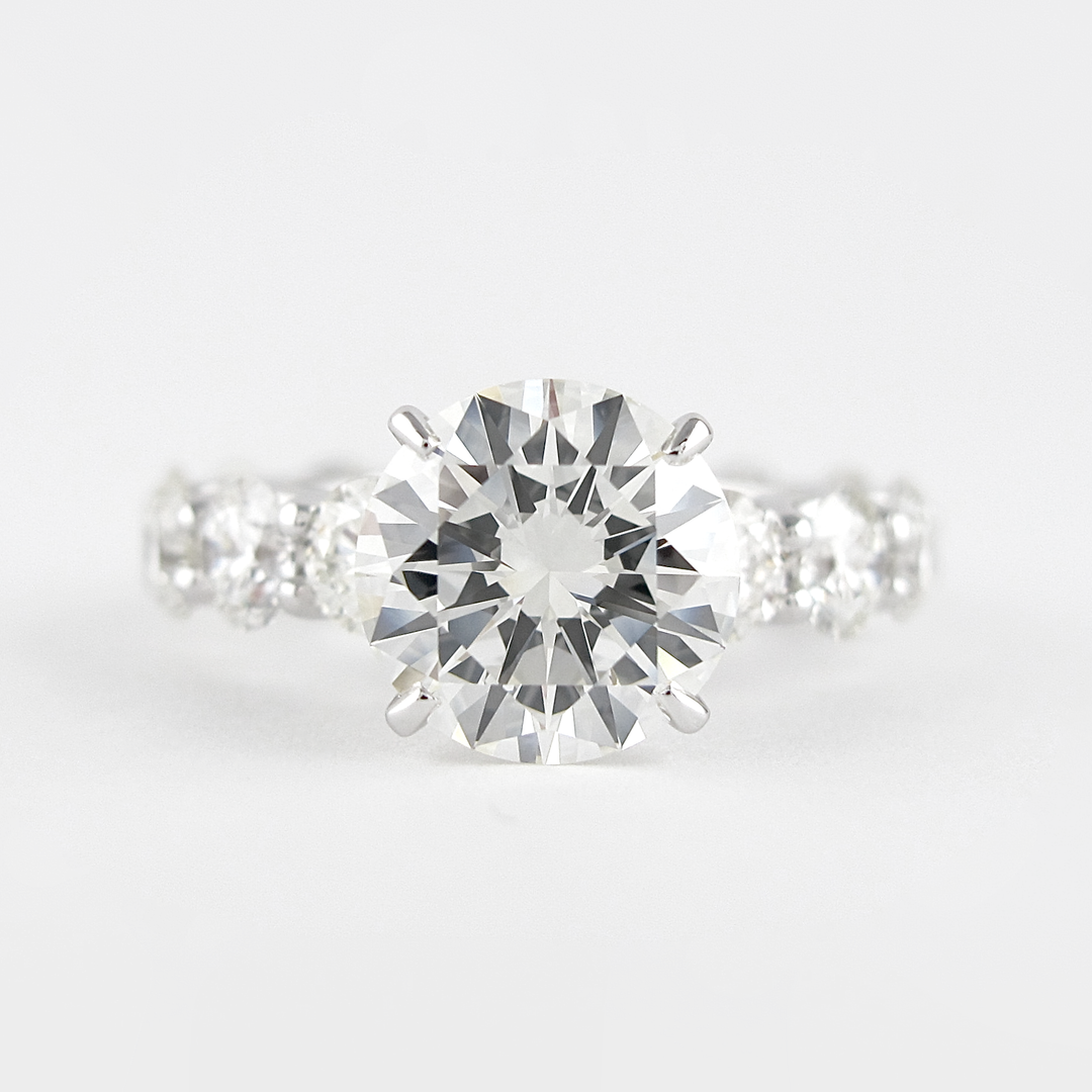 1.40CT Round Cut Moissanite Unique Engagement Ring