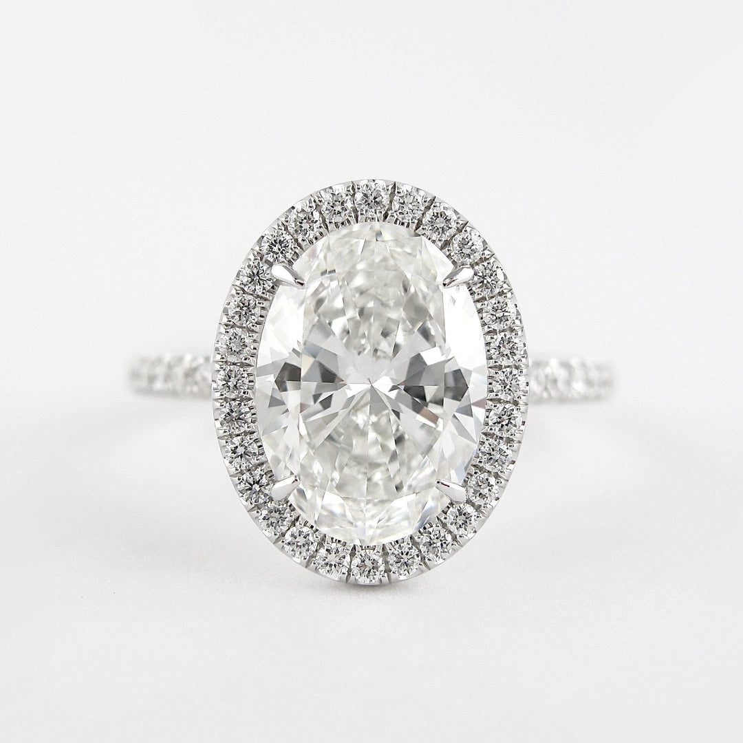 1.91 CT Oval Cut Halo Moissanite Engagement Ring