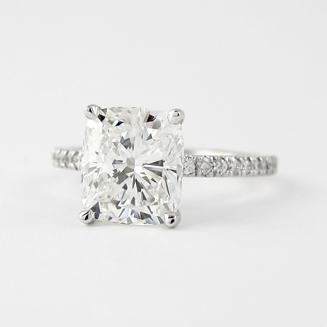 1.5 CT Cushion Cut Moissanite Engagement Ring