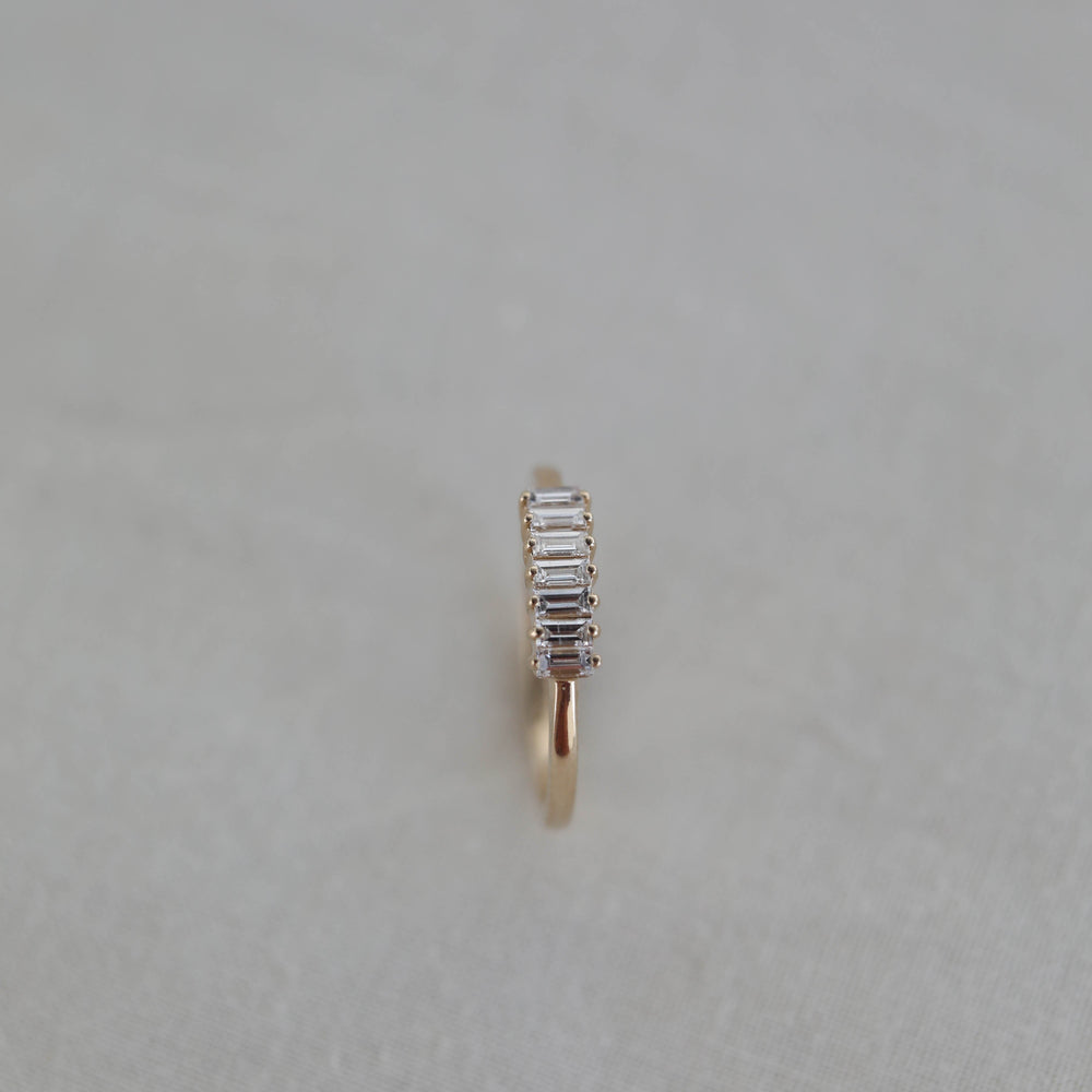 0.42CT Emerald Cut Moissanite Diamond Wedding Band