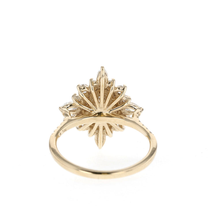 0.55CT Oval Cut Cluster Moissanite Diamond Engagement Ring