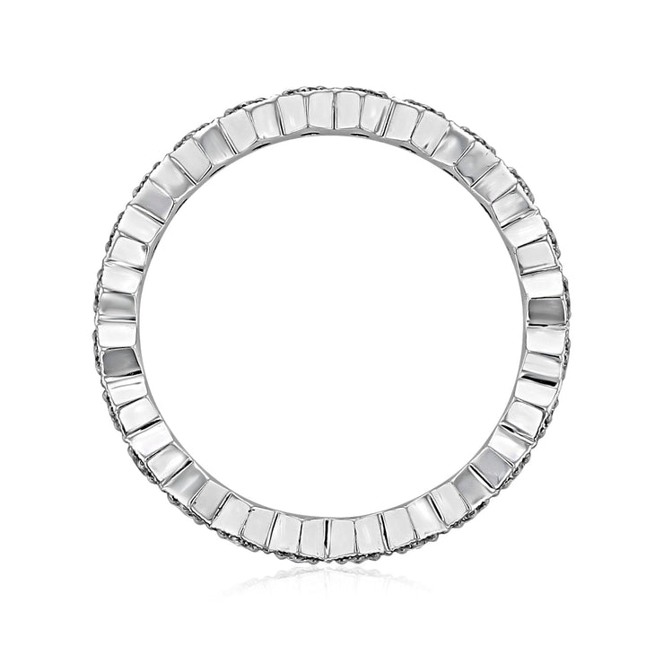 Hexagonal Style Full Eternity Pave Setting Wedding Band