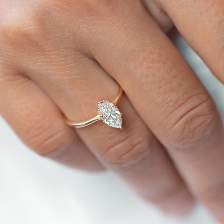 1.0CT Marquise Cut Moissanite Engagement Ring