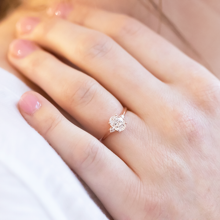 1.33CT Oval Cut Diamond Moissanite Engagement Ring