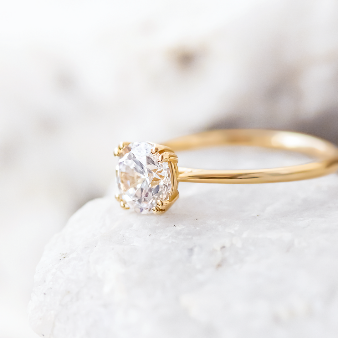 1.20 CT Round Cut Moissanite Engagement Ring