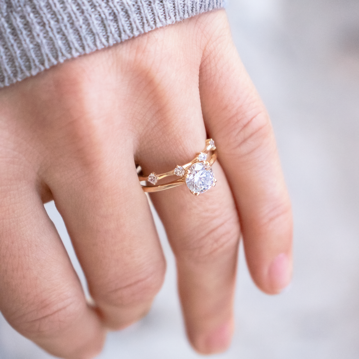 1.20 CT Round Cut Moissanite Engagement Ring