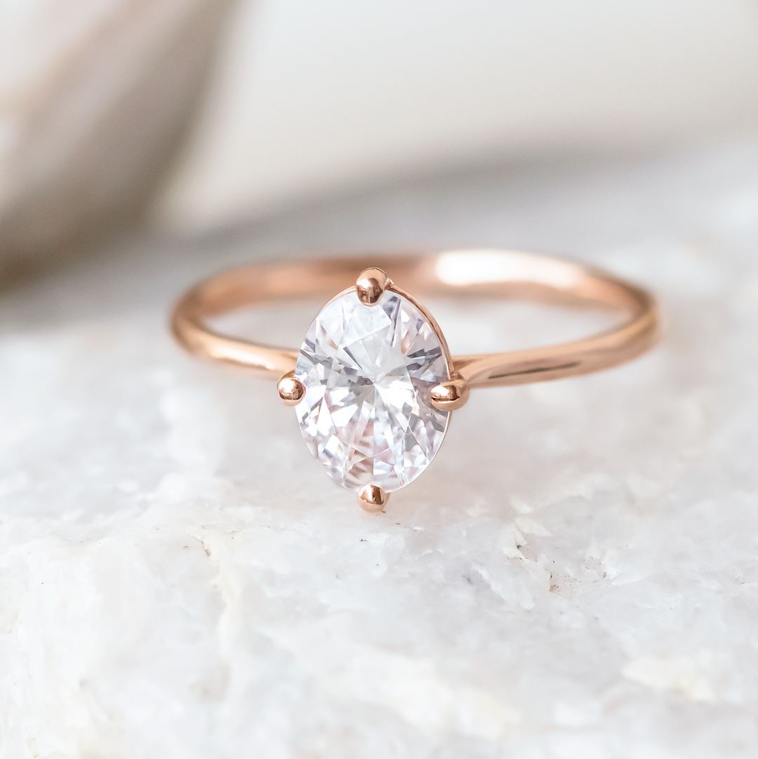 1.33CT Oval Cut Moissanite Engagement Ring