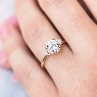 1.20CT Round Cut Vintage Inspired Moissanite Engagement Ring