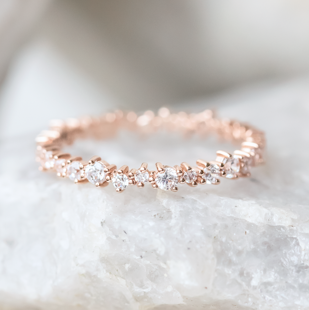 Round Brilliant Cut Full  Eternity Wedding Band