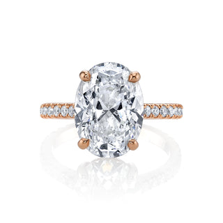 3.02ct Oval Cut Moissanite Hidden Halo Diamond Engagement Ring
