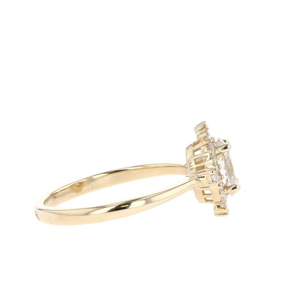 0.75CT Oval Cut Cluster Moissanite Diamond Engagement Ring