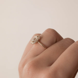 1.70CT Radiant Moissanite Halo Diamond Engagement Ring