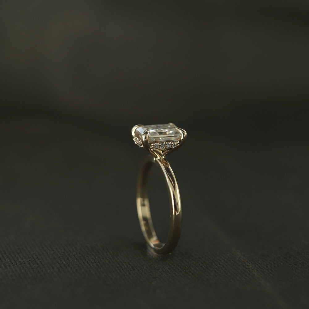 1.70CT Radiant Cut Hidden Halo Moissanite Diamond Engagement Ring