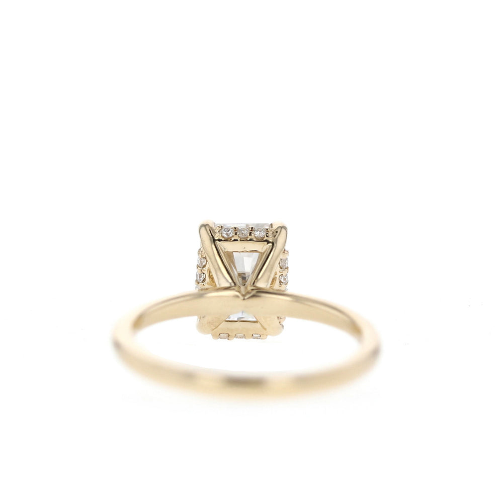 1.70CT Radiant Cut Hidden Halo Moissanite Diamond Engagement Ring