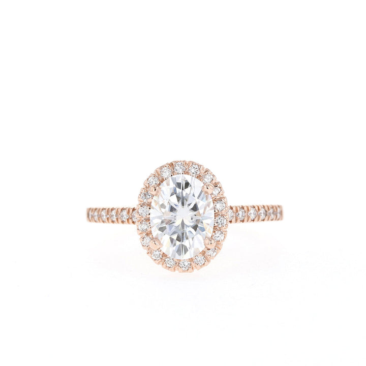 1.20CT Oval Moissanite Halo Diamond Engagement Ring