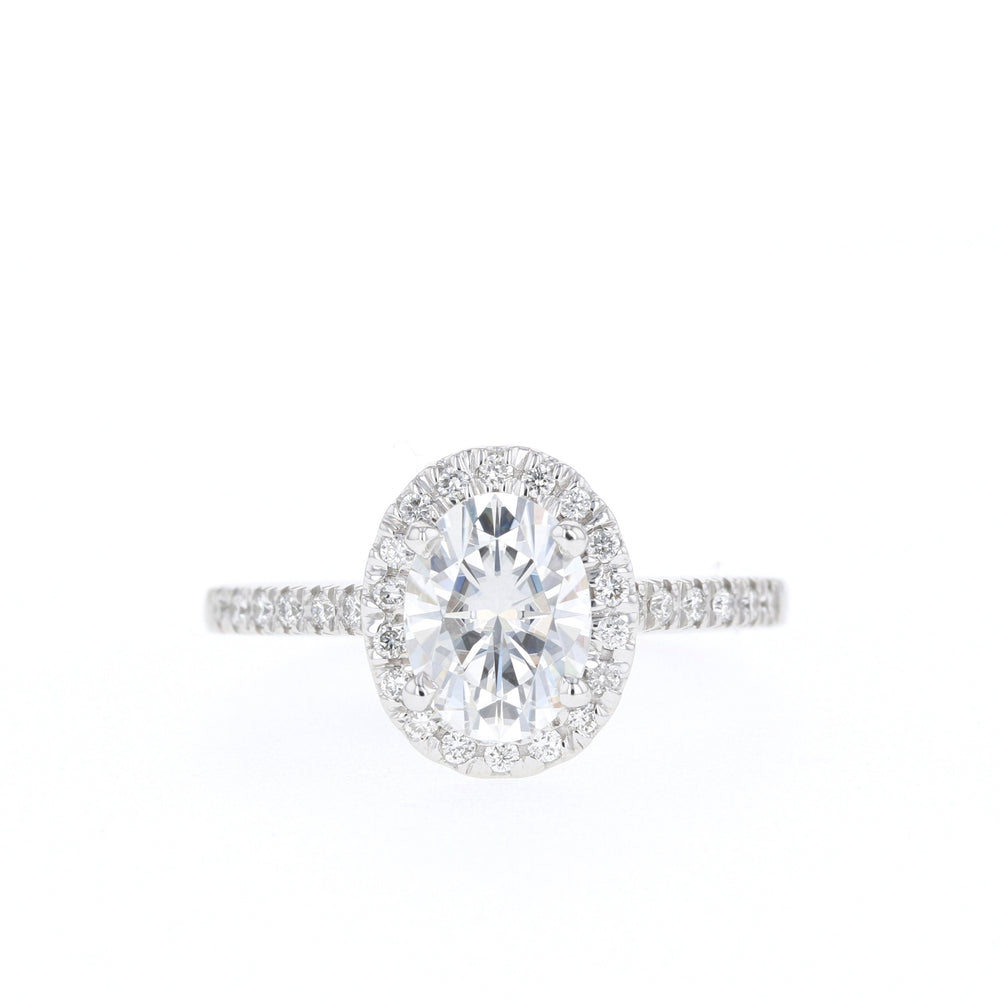 1.20CT Oval Moissanite Halo Diamond Engagement Ring
