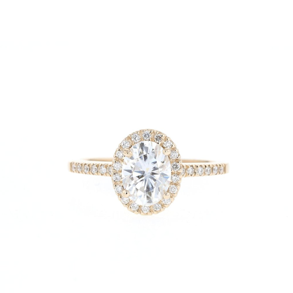 1.20CT Oval Moissanite Halo Diamond Engagement Ring