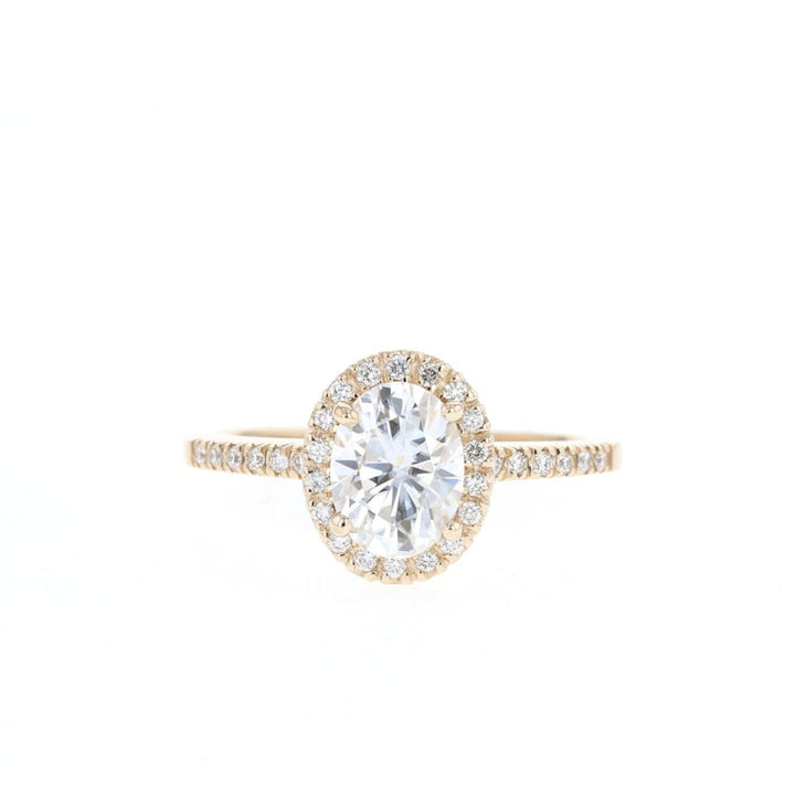 1.20CT Oval Moissanite Halo Diamond Engagement Ring