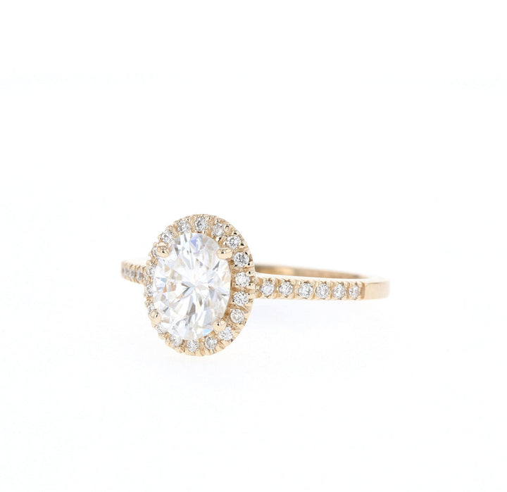 1.20CT Oval Moissanite Halo Diamond Engagement Ring