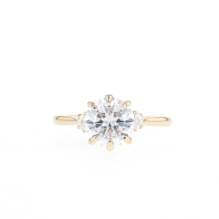 2.1CT  Round Moissanite Three Stone Diamond Engagement Ring