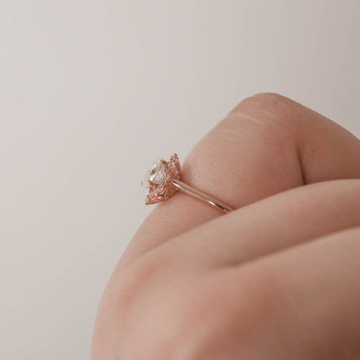 0.84CT Oval Moissanite Vintage Diamond Engagement Ring