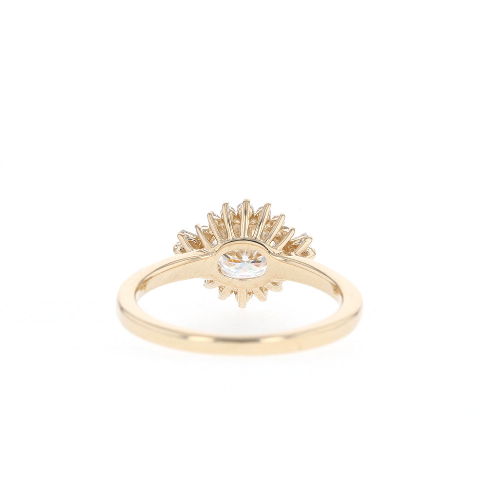 1.05CT Round Moissanite Cluster Diamond Engagement Ring