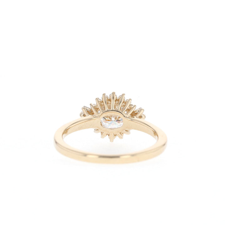 1.05CT Round Moissanite Cluster Diamond Engagement Ring